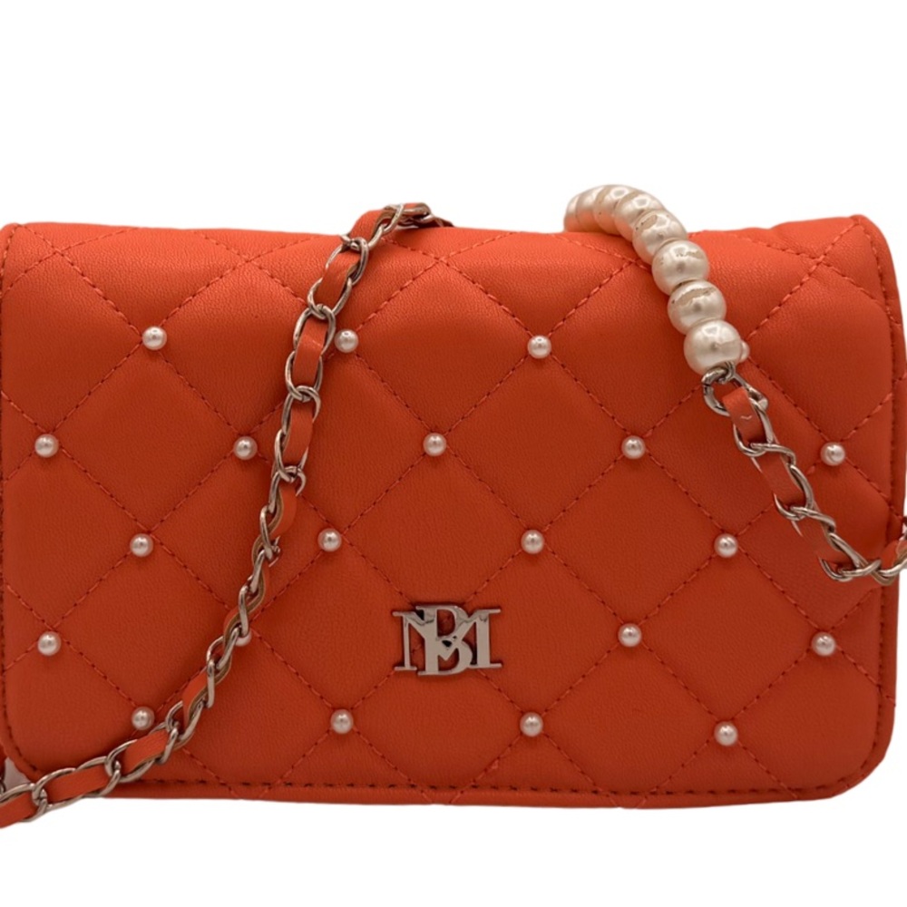 Badgley Mischka Orange Quilted Crossbody Bag - Picture 5 of 7